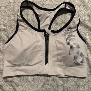 Aero Women's Monochrome Zip-Front Sports Bra